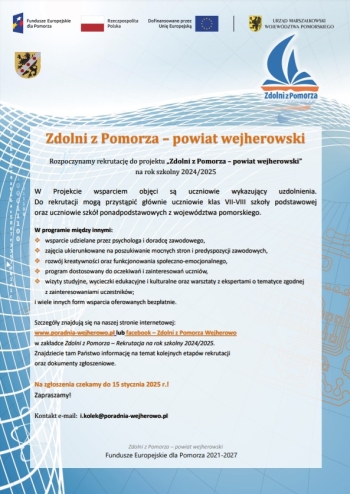 plakat Zdolni z Pomorza powiat wejherowski