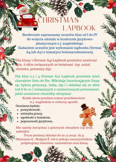Christmas lapbook – konkurs plastyczno-językowy