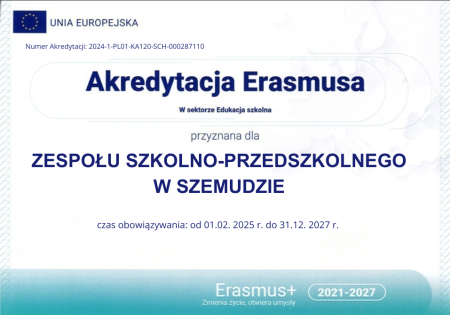 ZSP w Szemudzie z Akredytacją Erasmus+!