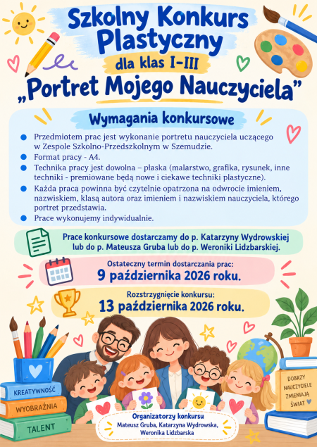 Szkolny Konkurs Plastyczny „Portret Mojego Nauczyciela”